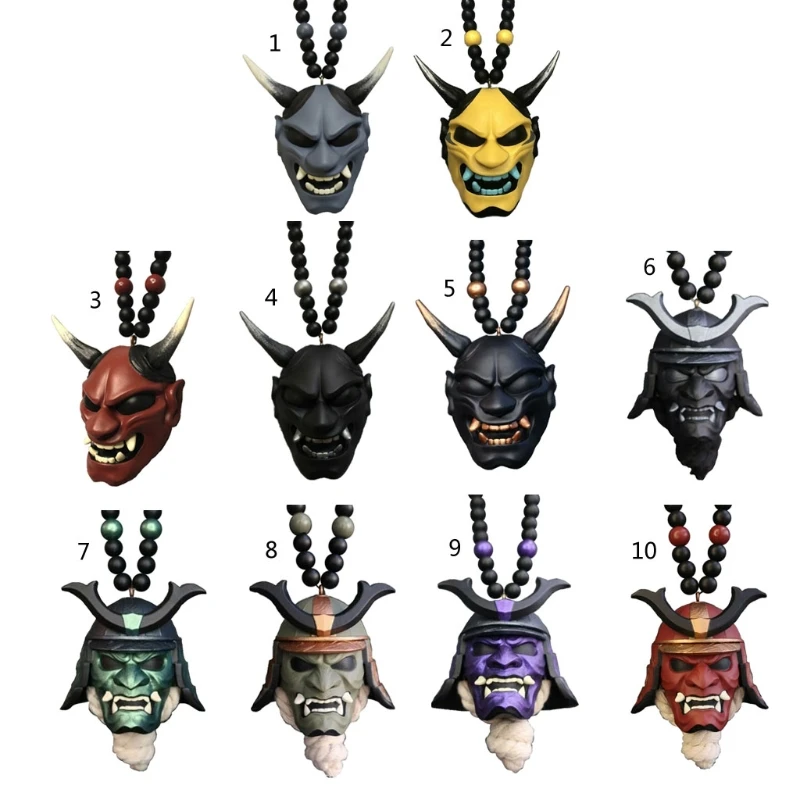 

Oni Hanging Ornament Halloween Samurai Model Car Rear View Mirror Pendant Car Goods Car Styling