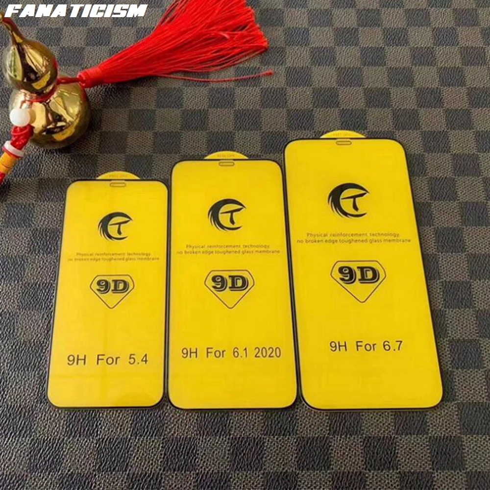 100 шт. Новинка 9D полное покрытие Закаленное стекло пленка для IPhone 12 Pro Max