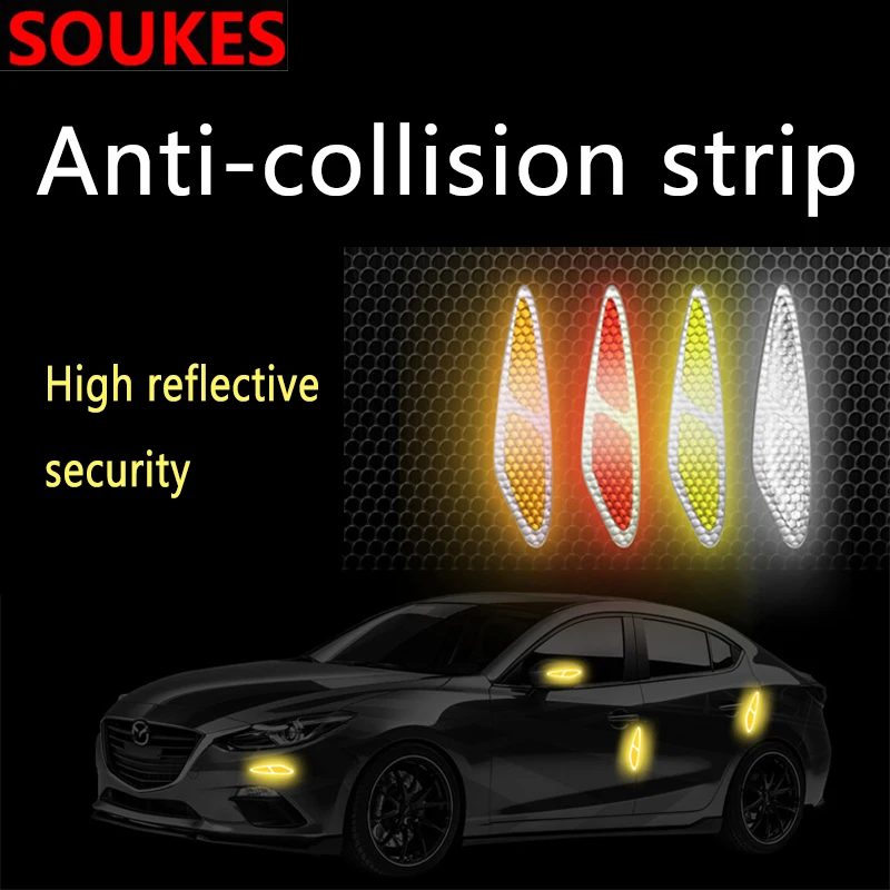 2 шт. двери автомобиля Светоотражающая ппредупреждение о безопасности наклейки