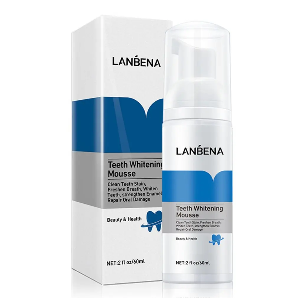 

LANBENA Teeth Whitening Mousse Toothpaste Dental Oral Hygiene Remove Stains Plaque Teeth Cleaning Tooth Tool 60ml