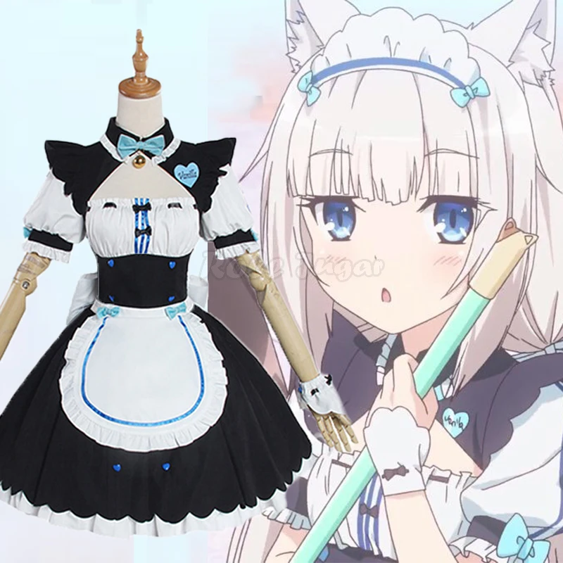 Аниме Chocola NEKOPARA Косплей Ванильная горничная Костюмы кошка Неко девушка некопара