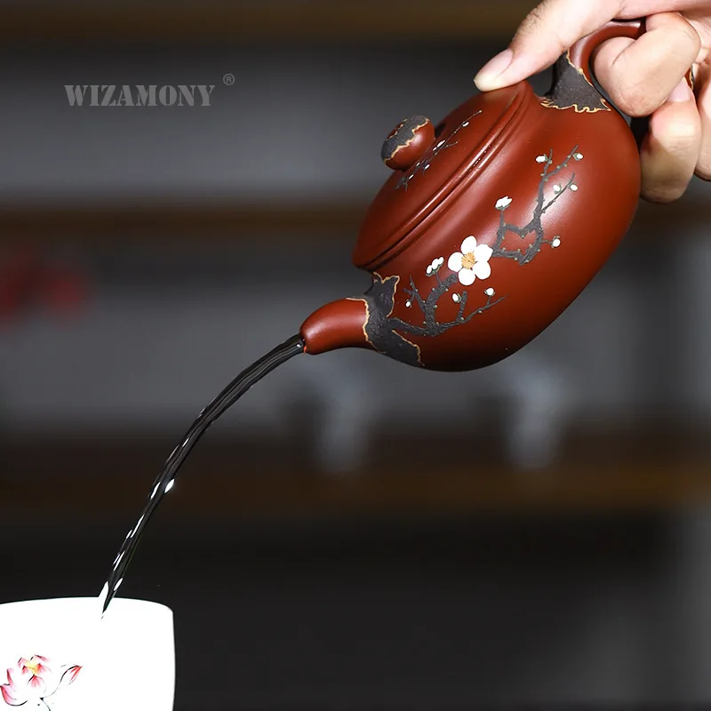 WIZAMONY 250cc Purple Sand Pot Factory Direct Yixing Ore Dahongpao Tea fang gu hu Famous Hand Kung Fu | Дом и сад