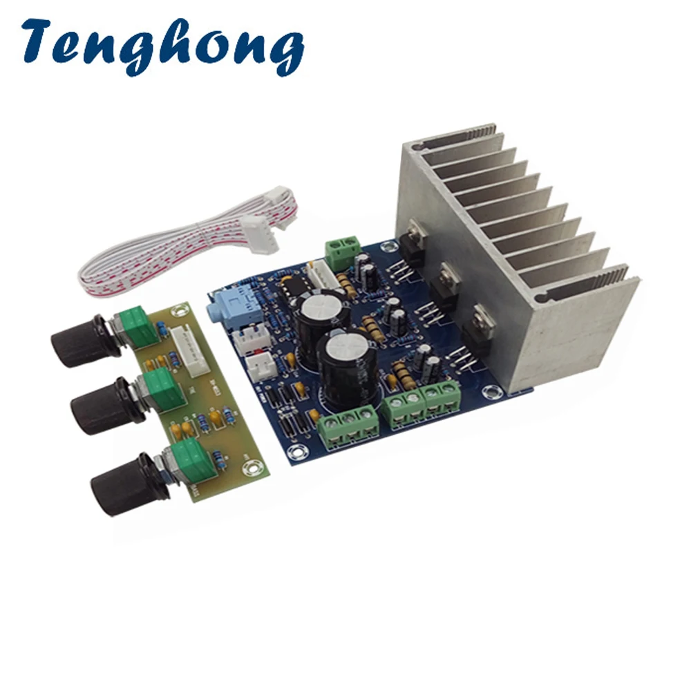 

Tenghong TDA2030A Power Amplifier Board 20W*2+30W 2.1 Subwoofer Audio Sound Amplifiers Bookshelf Speaker AMP With Preamp Board