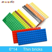 5pcs 6x14 dots diy building blocks thin figures bricks educational creative size compatible with 3456 toys for children