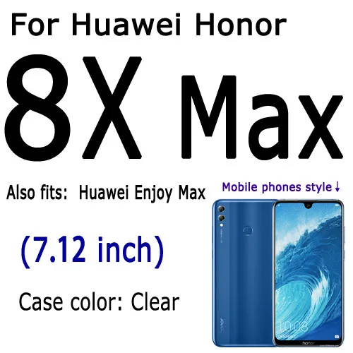8X Max Для huawei Honor 7A 8A Pro 8S 8C 8X Max 7C 7s Чехол прозрачный мягкий гелевый ТПУ силиконовый чехол для телефона AUM-AL00/AL20/Dua-L22 - Цвет: 8X Max