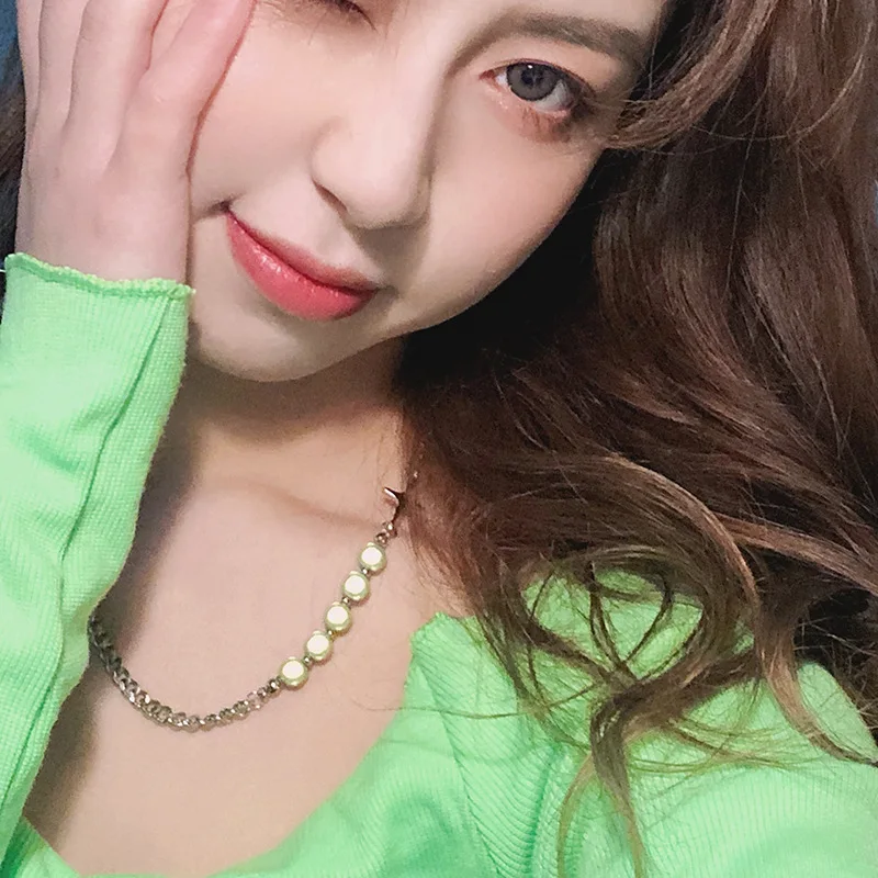 

POTCET Unisex Stainless Steel Pearl Love Cross Titanium Steel Necklace Pendant Geometric Fashion Hip Hop Party Jewelry