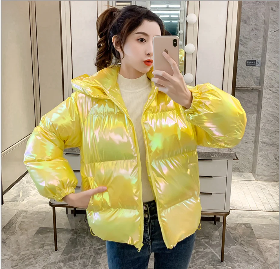 Pink Women Short Parka Fashion 