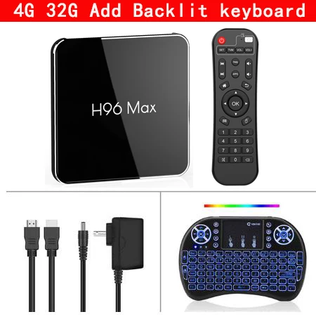 4G 32G Add keyboard H96 MAX X2 Android 9,0 Smart tv Box Amlogic S905X2 4 Гб 64 Гб 5G Wifi H.265 4K USB3.0 Google Play Store Youtube медиаплеер - Цвет: 4G 32G Add keyboard