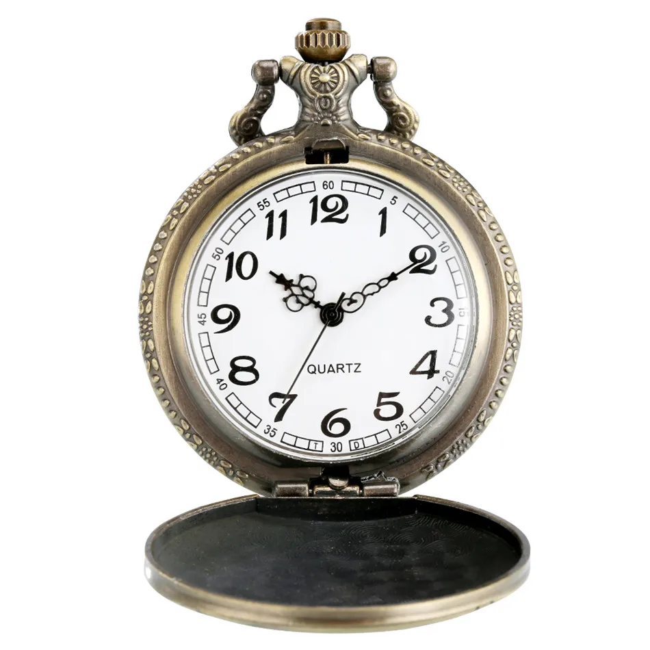 Античная бронза Ночная Сова ожерелье кварцевые карманные часы цепочка для