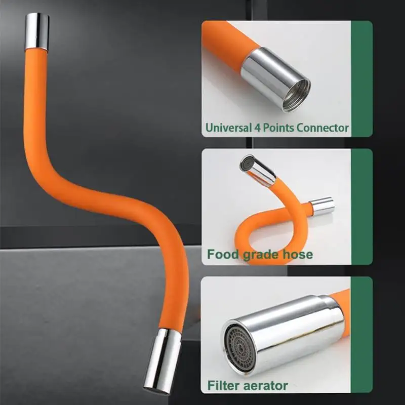 360°Rotation Splash-proof Universal Faucet Extension Extender Foaming Tube Free Bending Hardware Household Tools | Дом и сад