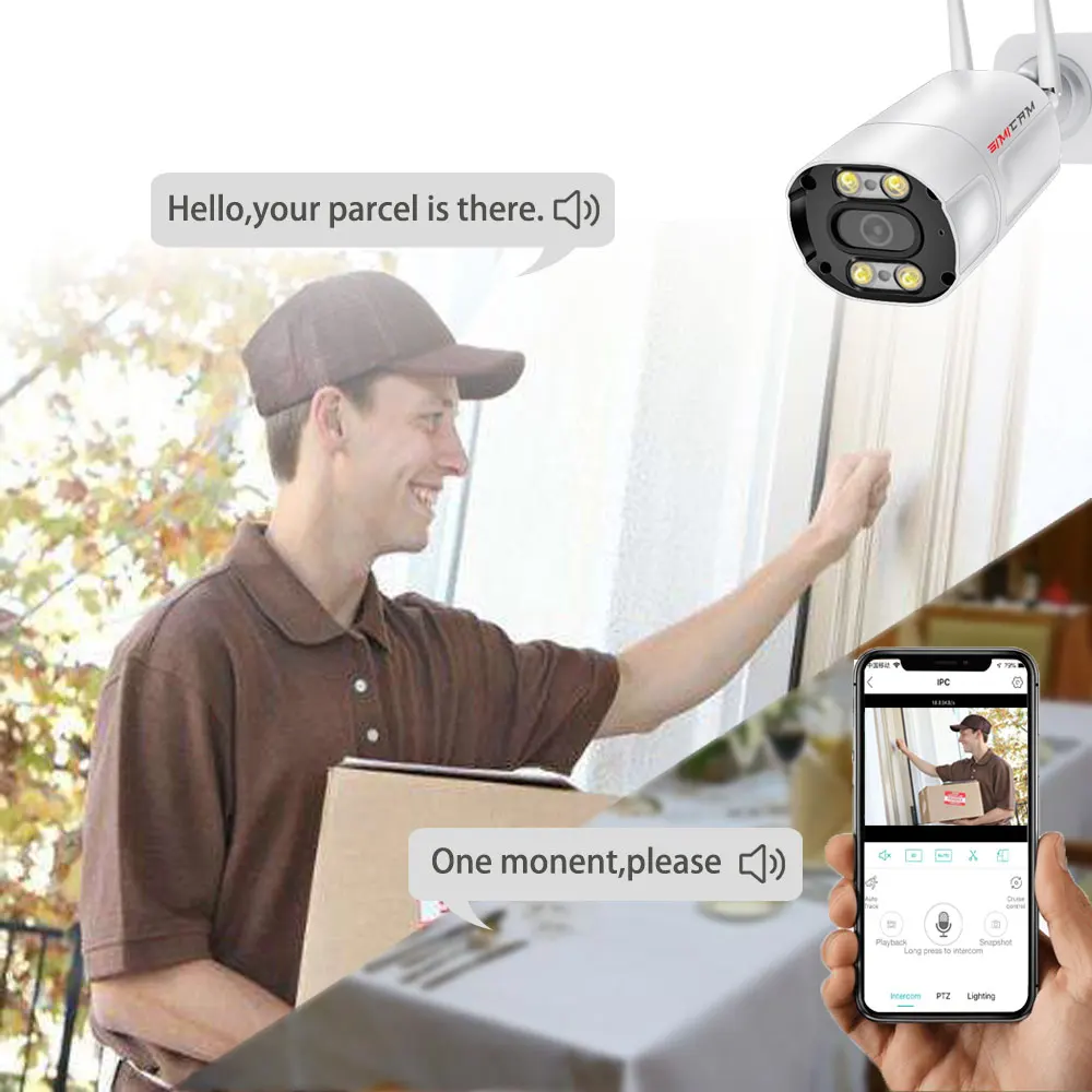 IP-камера видеонаблюдения 5 Мп/2 МП Wi-Fi двусторонняя аудиосвязь двойсветильник ка