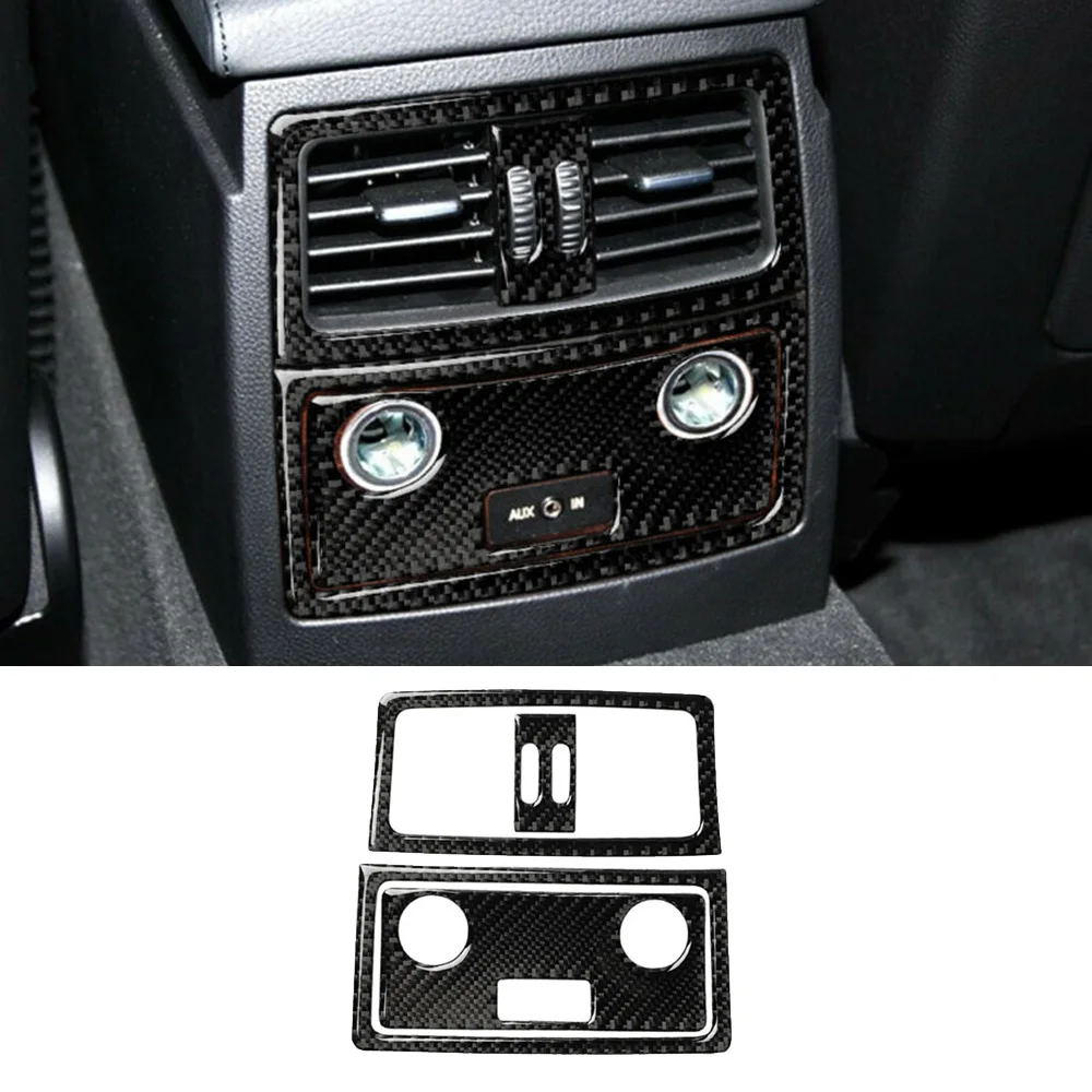 

4pcs Air Vent Outlet Panel Trim Black Cover Car Carbon Fiber DIY Quality Durable