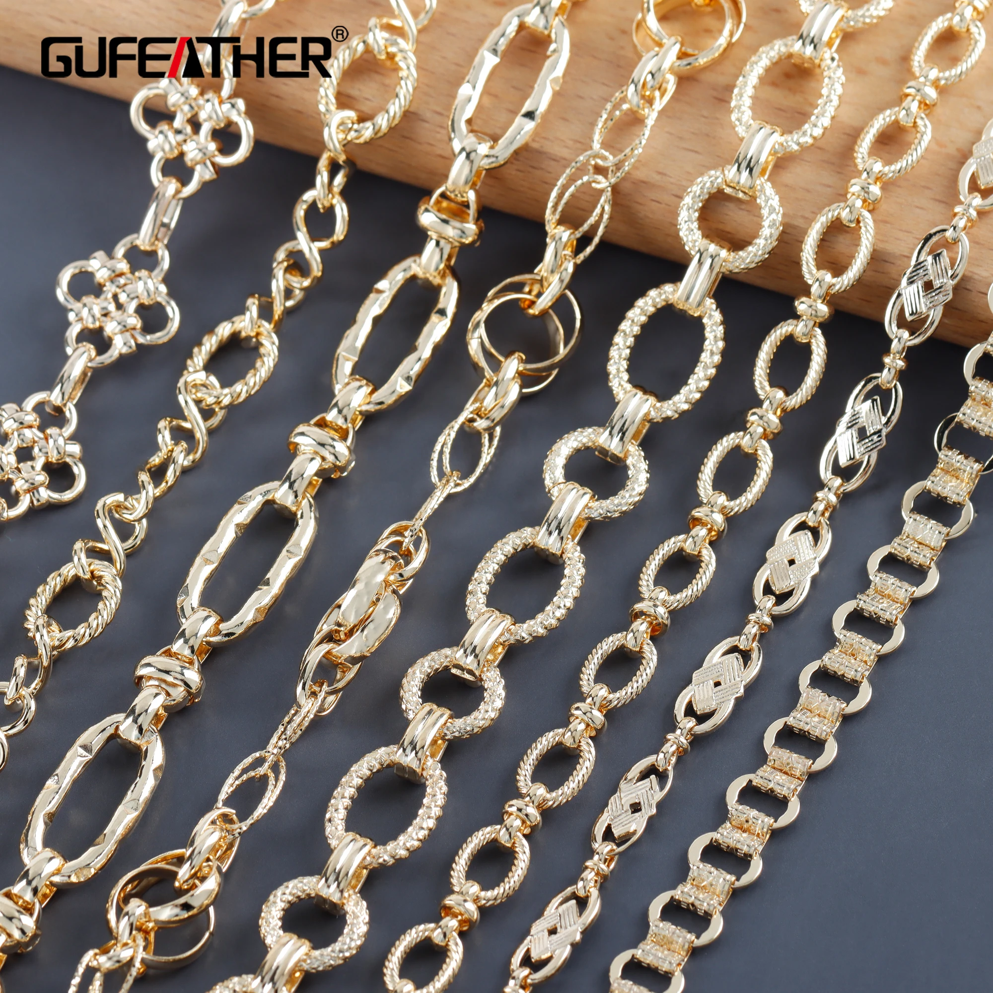 

GUFEATHER C230,chain,pass REACH,nickel free,18k gold rhodium plated,copper,diy bracelet necklace,jewelry making findings,1m/lot