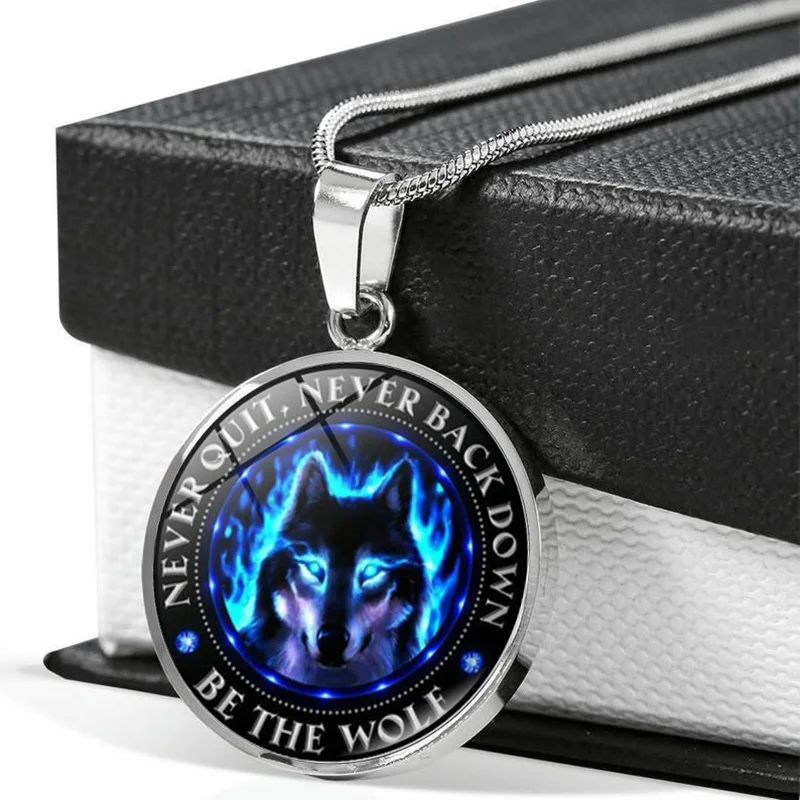 Трендовое ожерелье чокер 2019 никогда не возвращающийся волка кабошон с фото