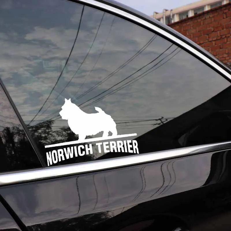 Volkrays Personality Car Sticker Norwich Terrier Funny Pet Dog Breed Accessories Vinyl Decal Black/Silver 9cm*14cm | Автомобили и