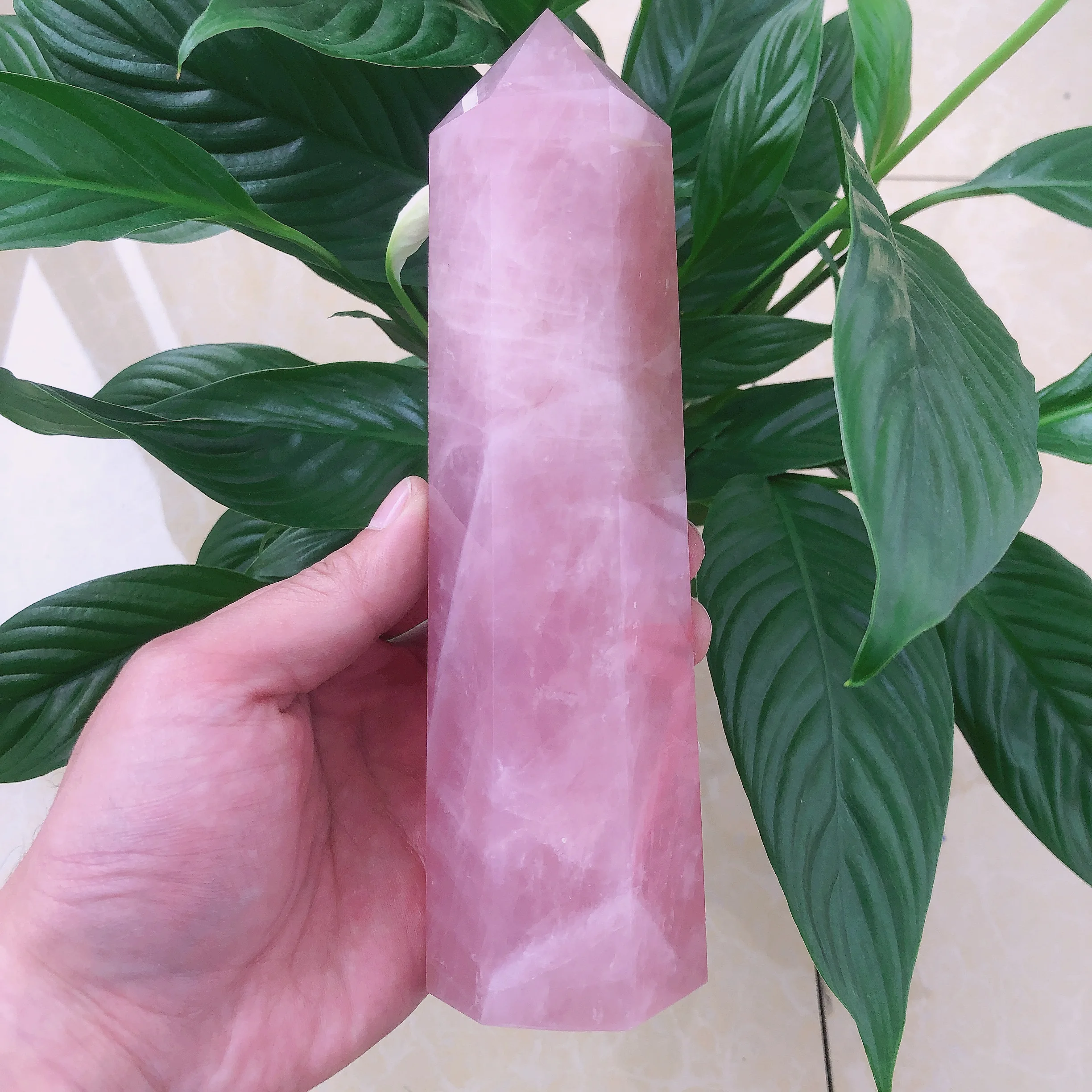 

AAAAA Natural Crystals Rose Quartz Tower Point Energy Reiki Stones Room Home Office Aquarium decoration accessories Gemstone