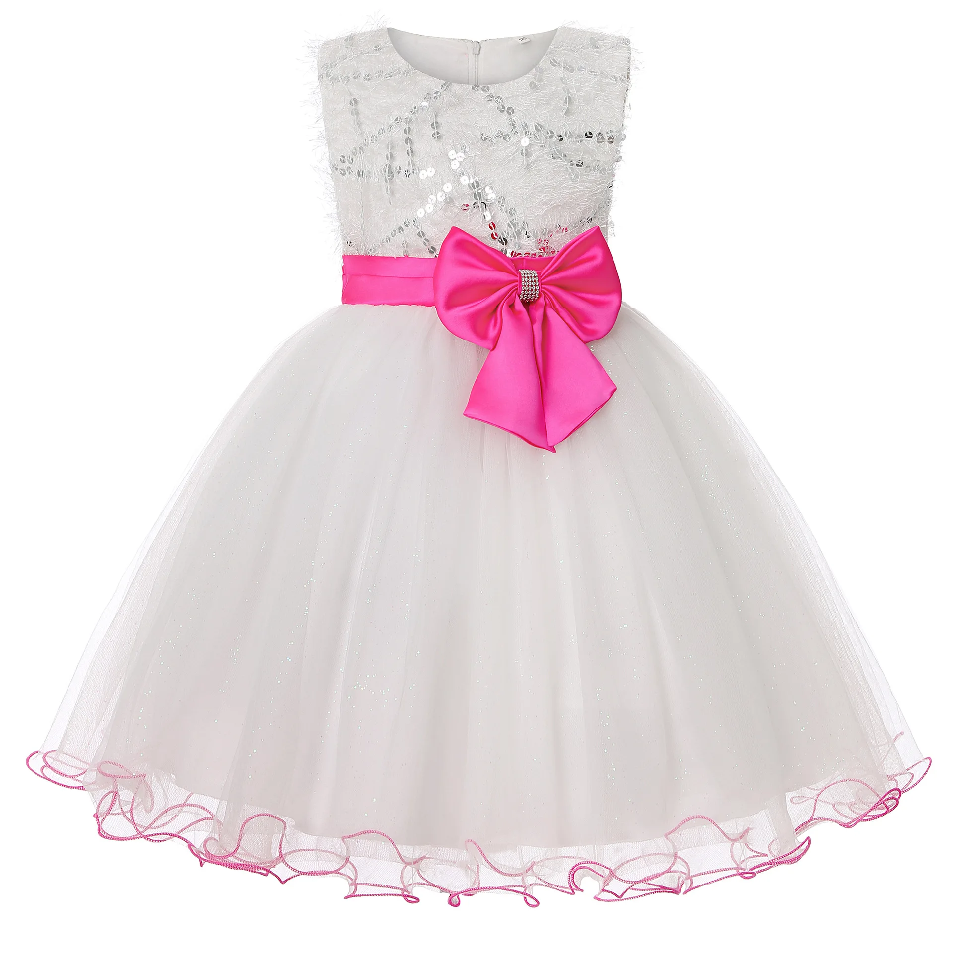 

LZH Children's Dress Toddler Girls Sequins Bowknot Princess Dress Flower Girl Dress Elegant Kids Birthday Party Wedding Dress