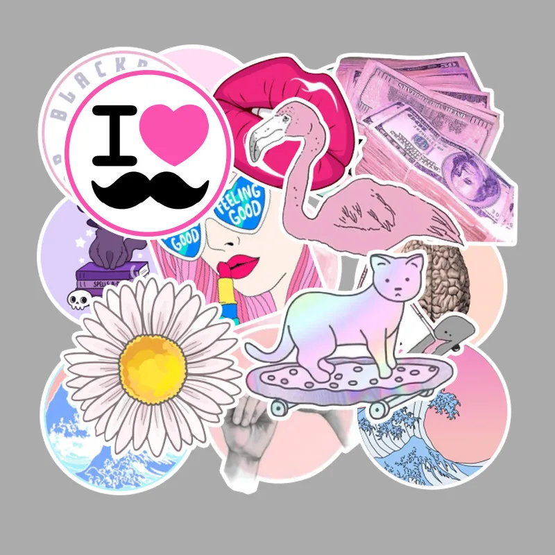 10/30/50 шт. в упаковке розовая мультяшная Водонепроницаемая наклейка Vsco для девочек