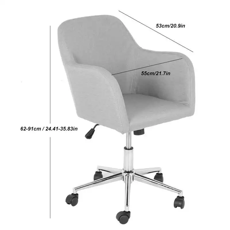 

Office Chair Modern Rotating Removable Ergonomic Office Chair Height Adjustable Stool with Cushion Gray