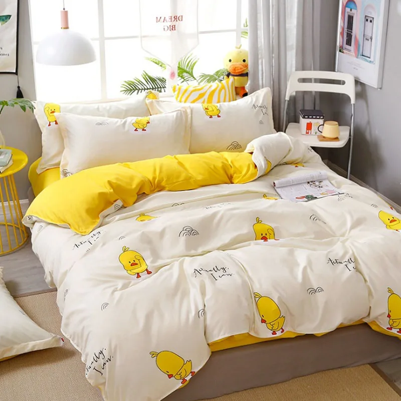 

Home Textiles Bedding Sets Home Bedding Duvet Cover Flat Sheet Skin-Friendly Aloe Cotton 3/4PCS Quilt Cover Sheet Pillowcases