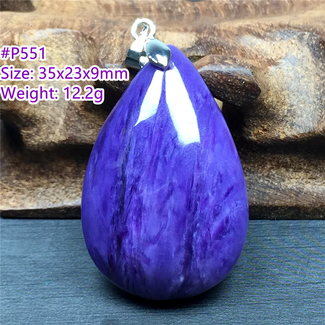 

Топ натуральные фиолетовые бусины Charoite подвеска ювелирные изделия для женщин мужчин Восстанавливающий удачу камень кристалл 35x23x9 мм бусин...
