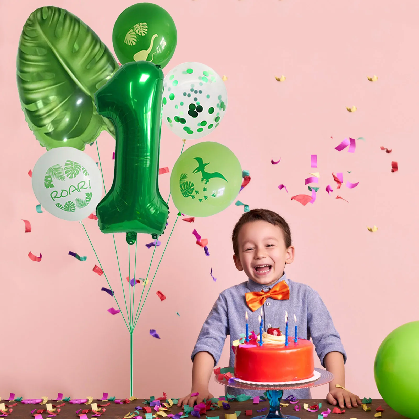 

Ballons & Accessories Birthday Decorations Children's Birthday Dino Decoration Green Foil Balloons Balloons Birthday Decoration