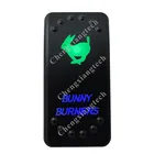 Банни горелки, купив зеленые и пуховой подкладкой синий светодиодный светильник рокер кнопочный переключатель 5 шпильки SPST переключатель включенияOFF 12V 24V для морской катер автомобиля Водонепроницаемый