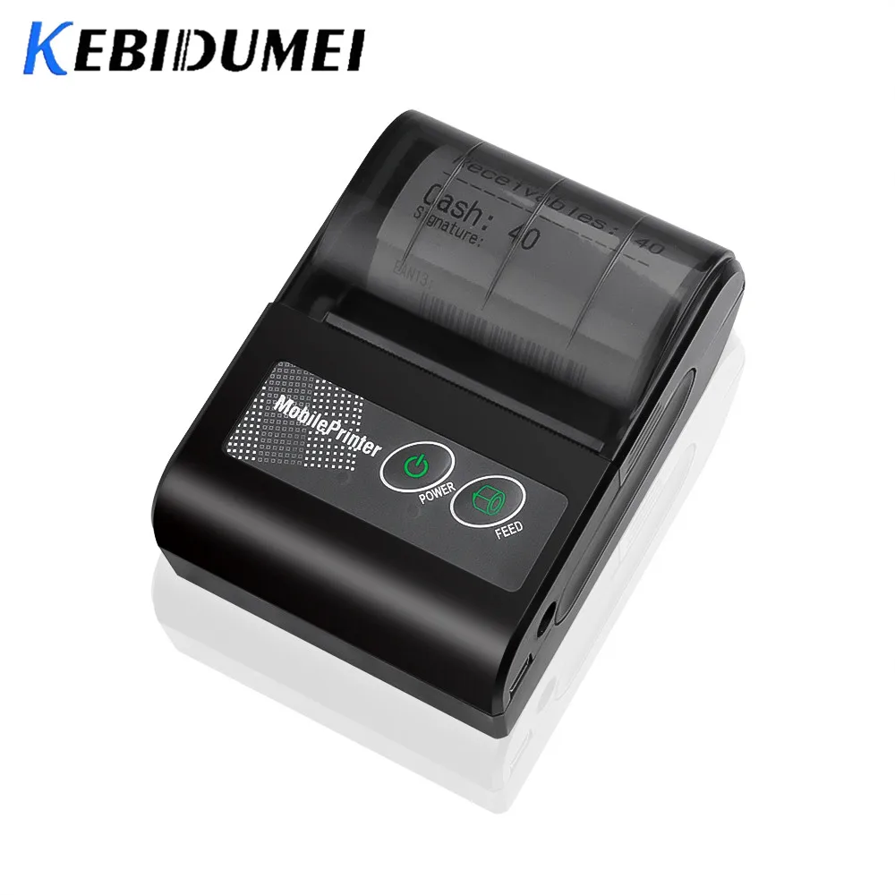 Миниатюрный Bluetooth-принтер Kebidumei термопринтер карманный портативный билет