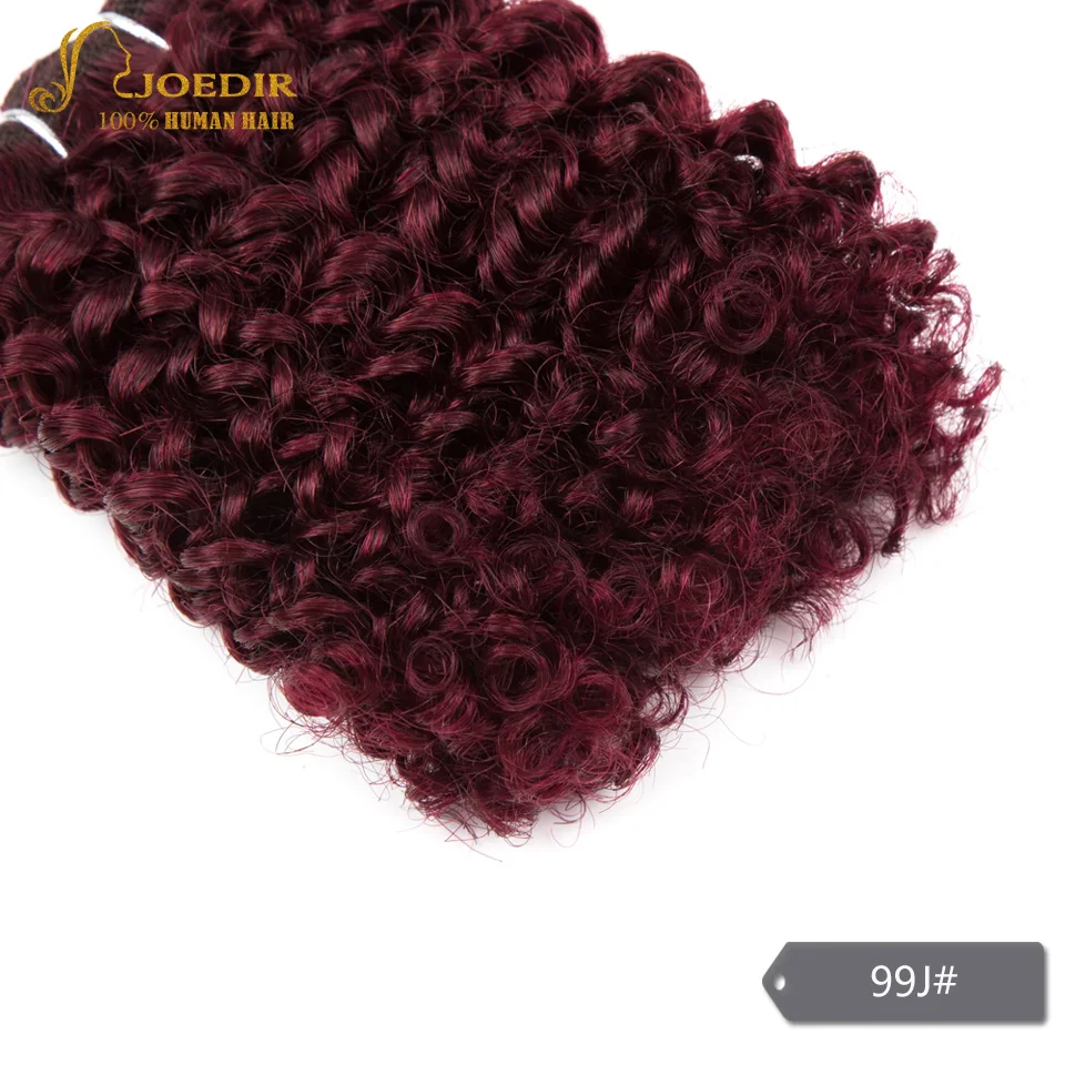 Короткие кудрявые волнистые пряди Joedir с закрытием человеческих волос Remy