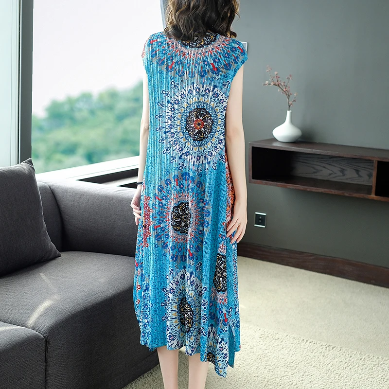 

COIGARSAM Women Dress Summer 2021 New Fashion Casual Print Short Sleeve Panelled O-Neck Pink Peacock Blue Dresses Traf Robe