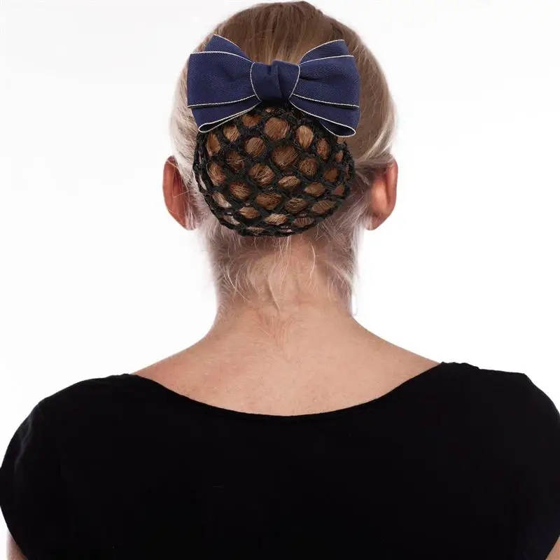 

2pcs Women Bow Hair Net Headdress Professional Snoods Hair Net With Bow Hair Snoods For Girls Headdress Hair Accessories