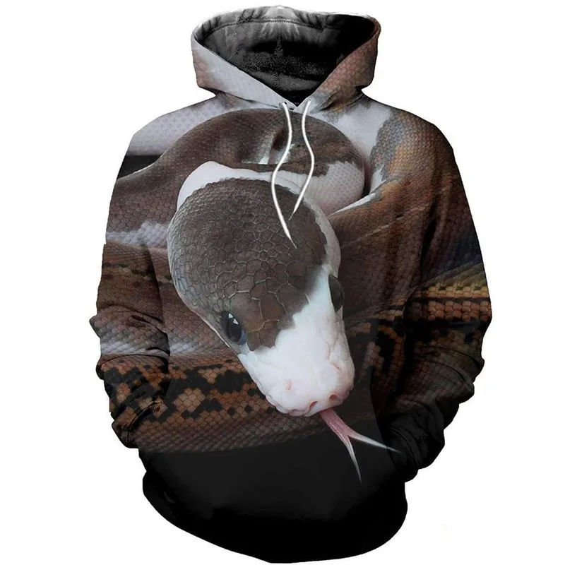 

Рубашка на молнии со змеиным принтом, Повседневная модная уличная Толстовка в стиле хип-хоп, 3d-принт, SS