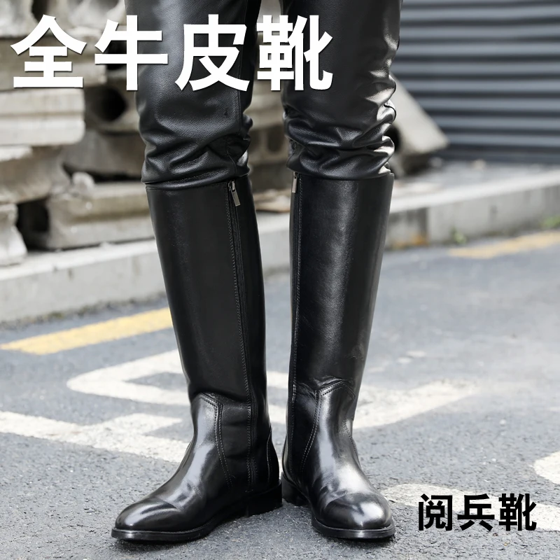 Зимние ботинки мужские для верховой езды кожаные высокие военные трендовая