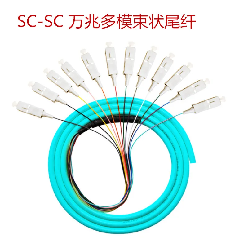SC/UPC 12 Core OM3 Pigtail MM 1.5M Optical Fiber Cable Color Bunchy | Мобильные телефоны и аксессуары