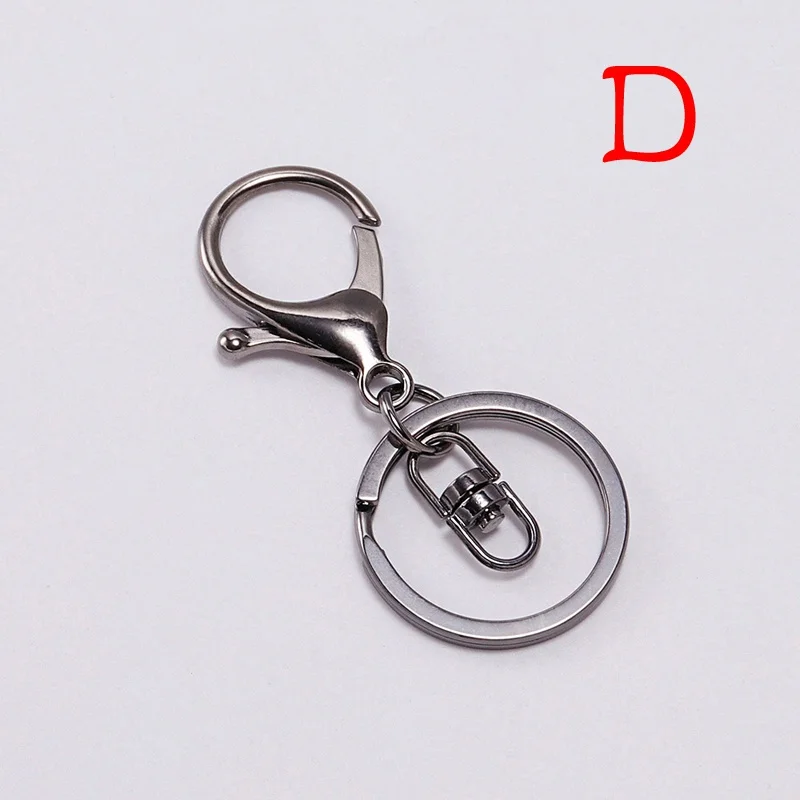 

5PCs Swivel Key Chain Diy Lobster Clasp Metal Key Ring Bag Hook 30mm Silver Splits Gold