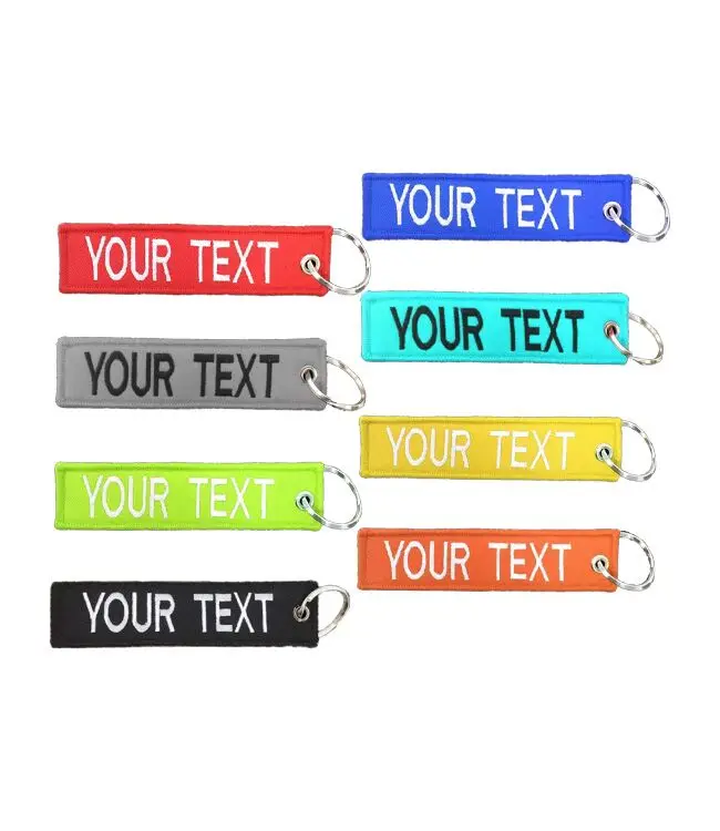 

custom key chain Customized key chain embroidery double-sided 12*3cm personalized outdoor climbing club tell me your text