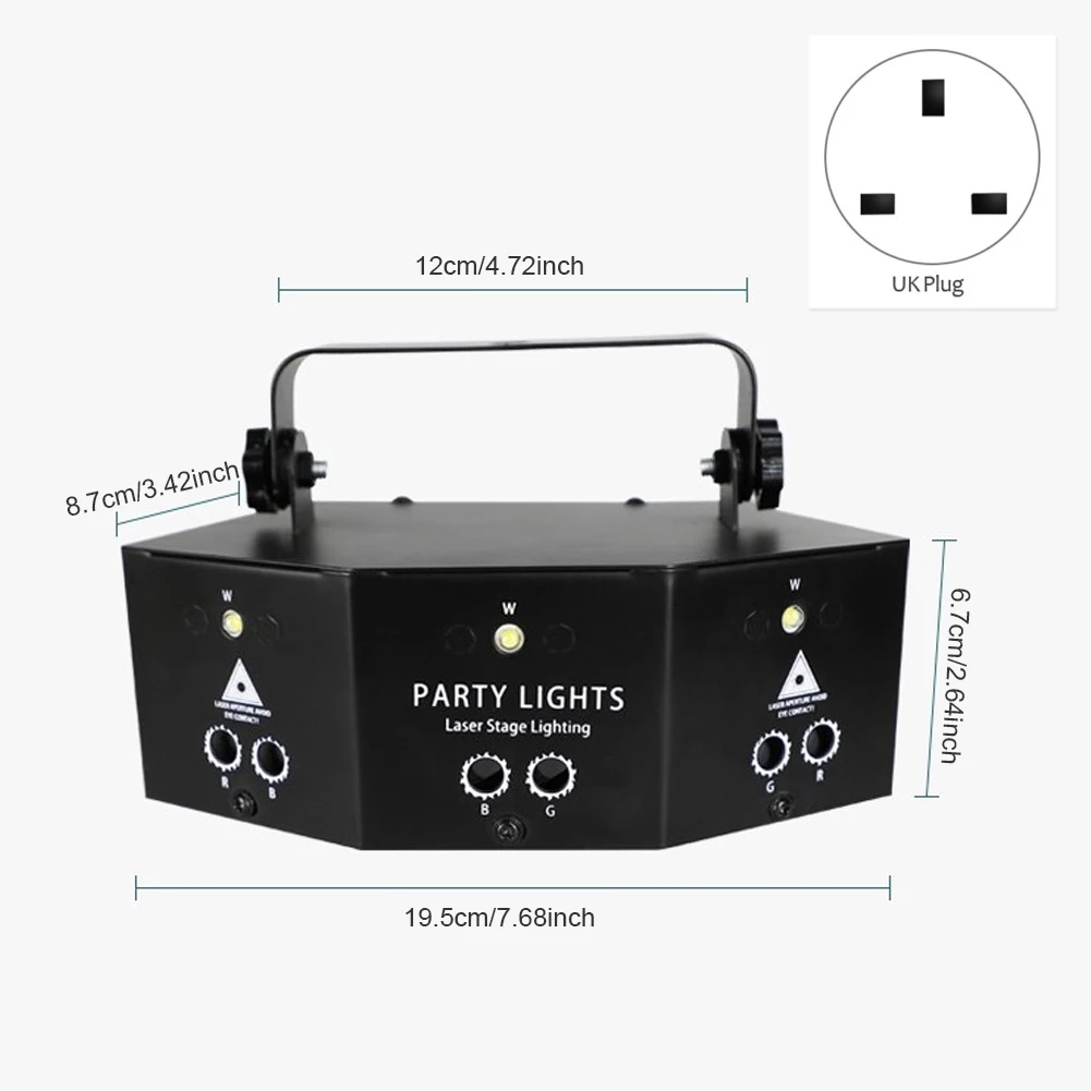 

9 Eyes RGB Dj Led Disco Laser Strobe Light DMX512 Remote Control R/G Lazer Fog Machine Stage Lighting Wedding Night KTV Club