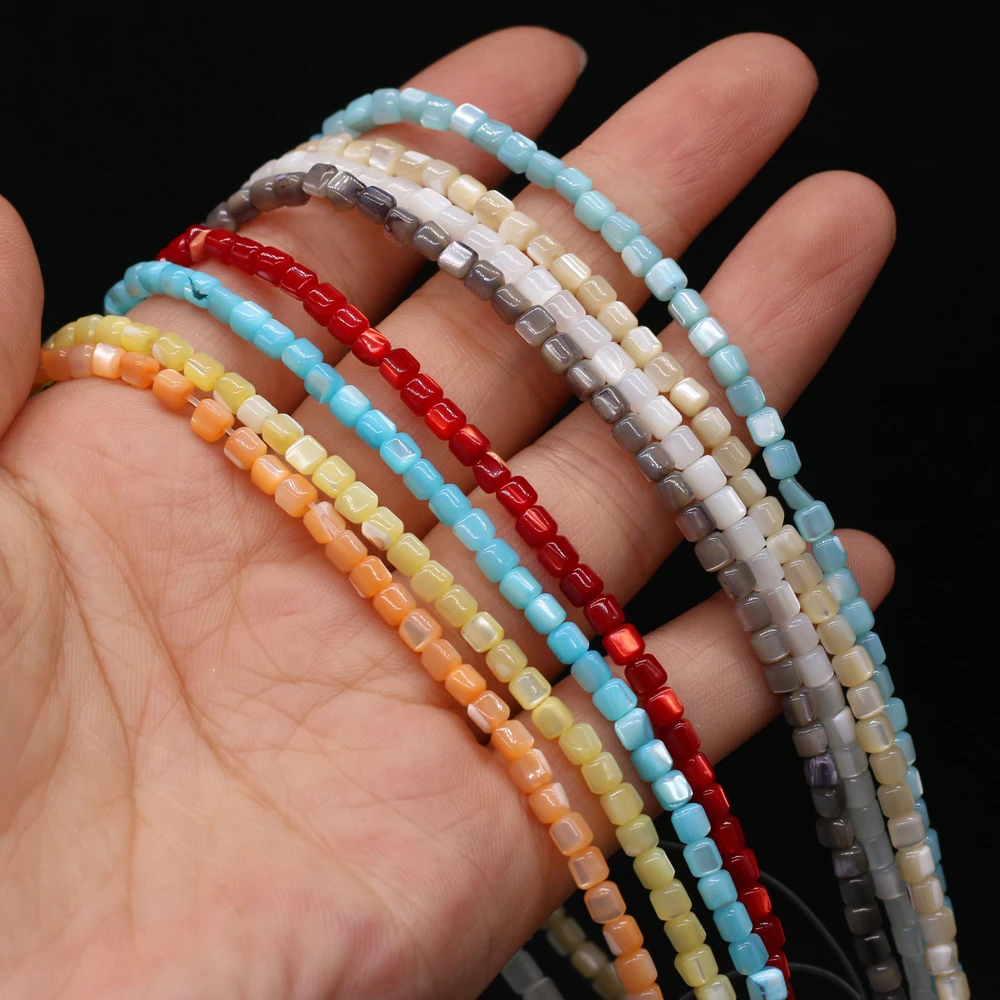 

Wholesale Natural Shell Seawater Cylindrical Spacer Beads Dyed Shell Bead Jewelry Making Necklace Bracelet Size 3.5x3.5mm