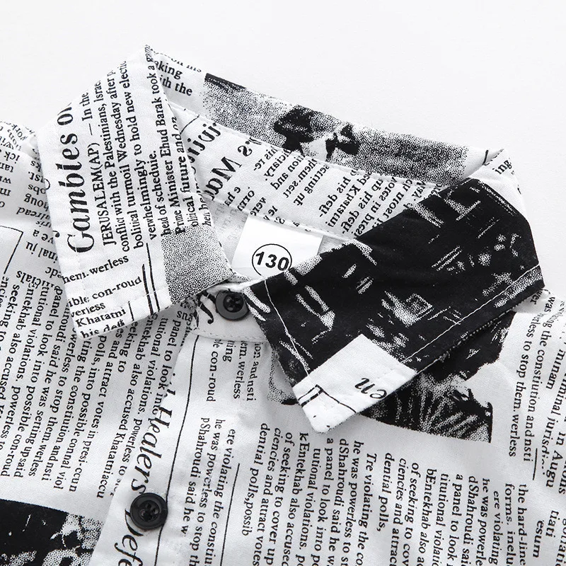 Bunvel/рубашка для маленьких мальчиков топы с длинными рукавами и принтом в виде