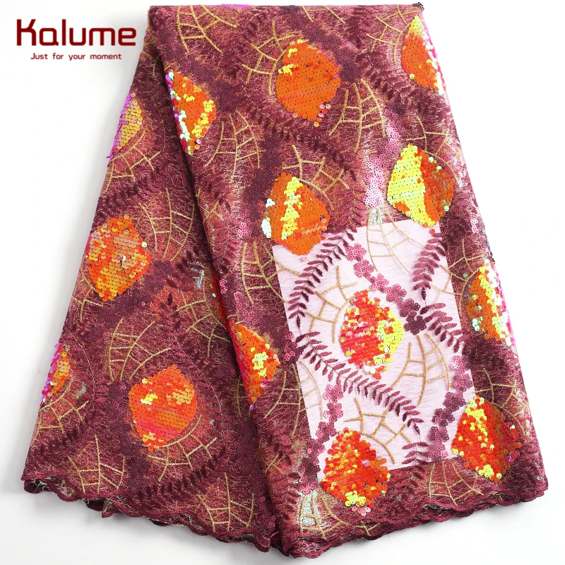 Kalume горячая Распродажа африканская кружевная ткань мягкая французская сетка для