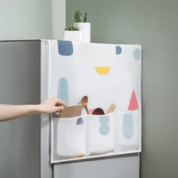 refrigerator organizer dust proof cover print dust cloth home textile fashion classic household refrigerator pocket waterproof