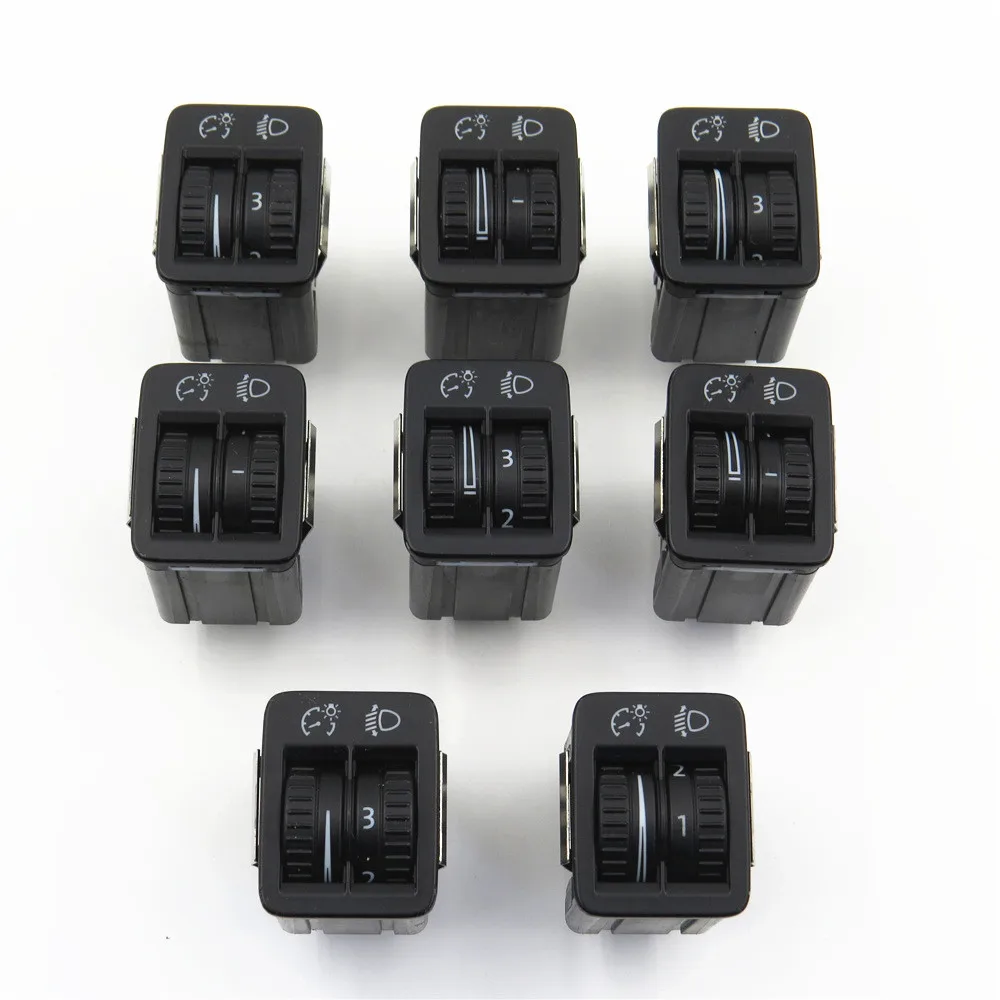 

8 Pcs Car Internal Dashboard Brightness Dimmer Headlamp Height Adjustment Control Knob Switch For Passat B6 CC Sharan 3C8941333