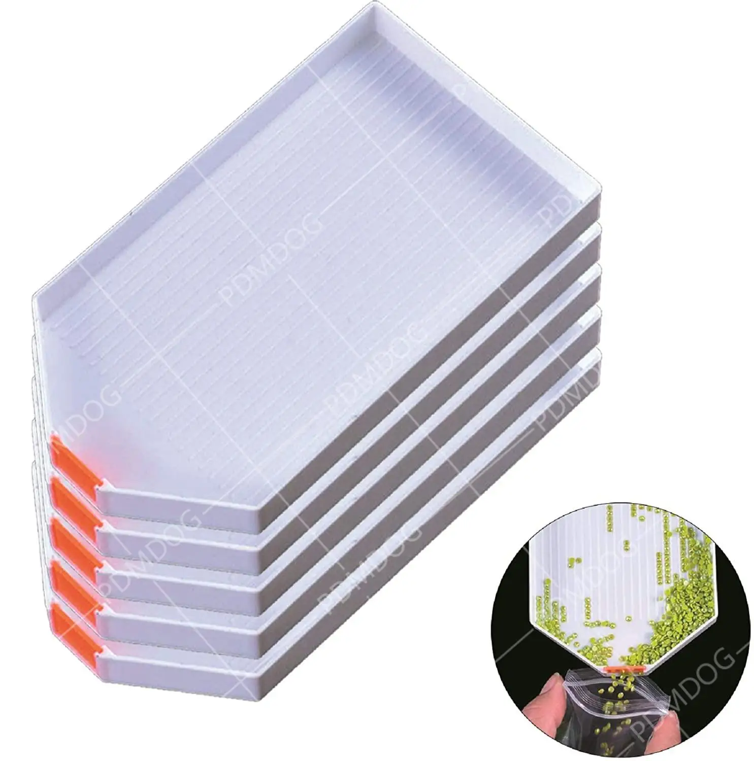 

Plastic Bead Sorting Tray Diamond Painting Cross Stitch Nail Tool Accessories Large Diamond Rhinestone Plate Tray, for DIY Craft