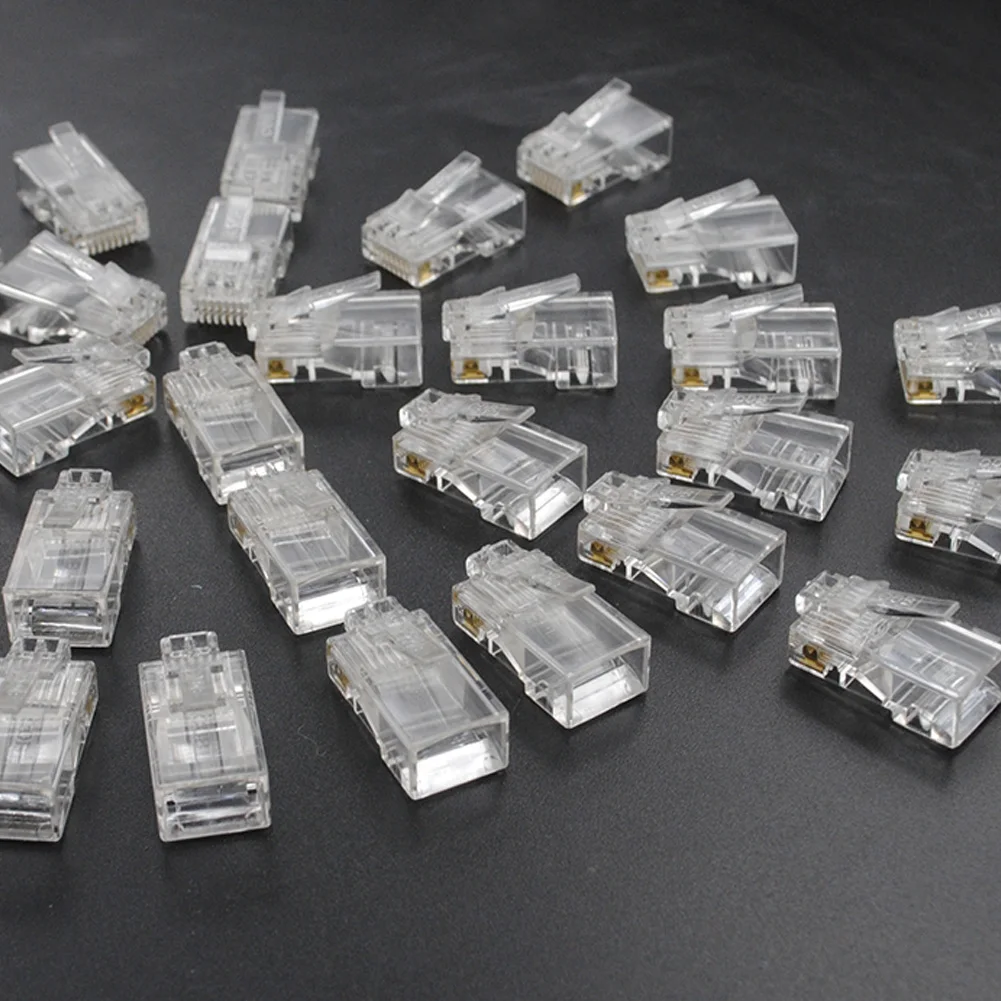 Сетевые разъемы 25 шт. RJ45 RJ 45 CAT5 модульный разъем сетевой для Cat5 Cat5e Cat6 кабель| |