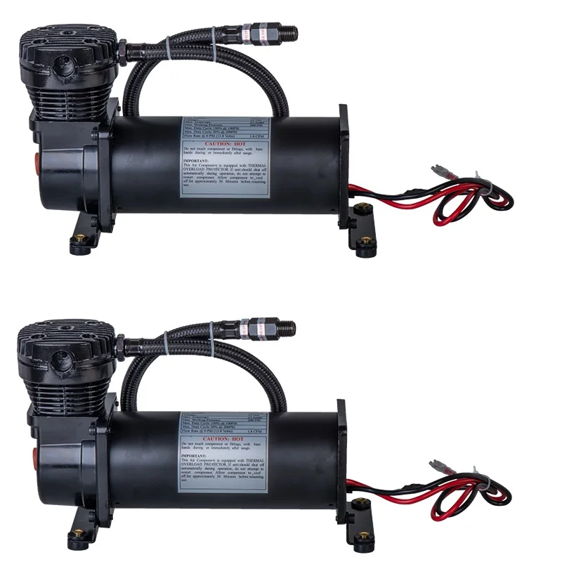 

2 шт. черный универсальный DC 12 В 480c MAXPOWER 200 PSI OUTLET 3/8 или 1/4 NPT автоматическая пневматическая подвеска компрессор/насос