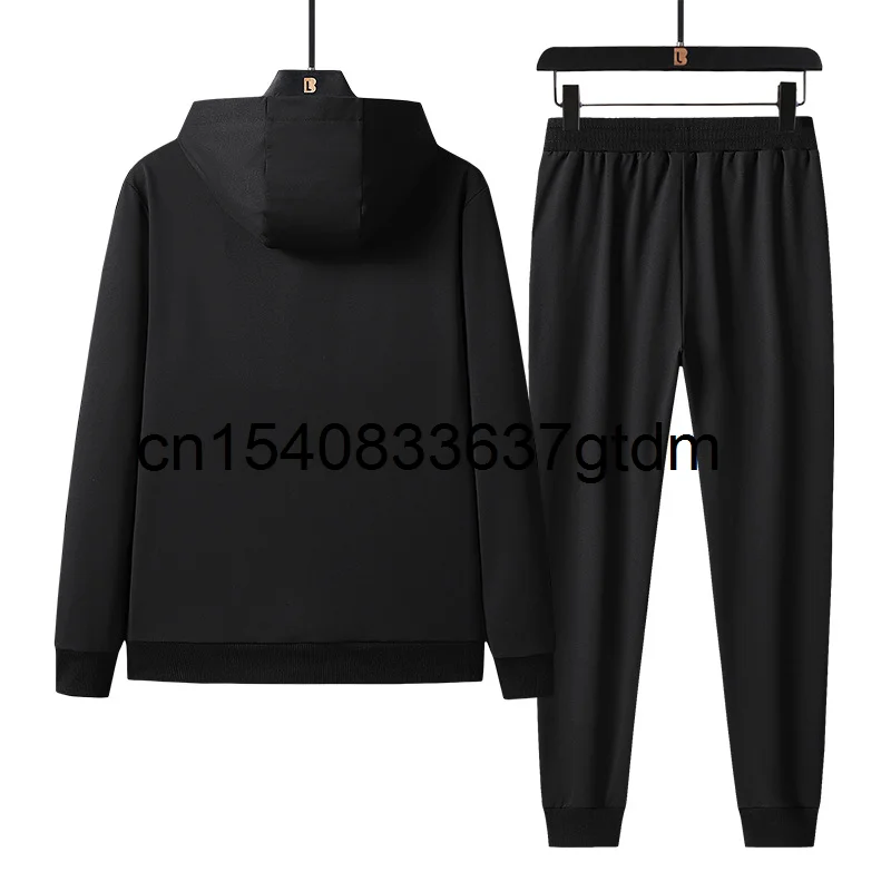 

Spring 2021 new men's fattening plus size hooded knitted sports suit