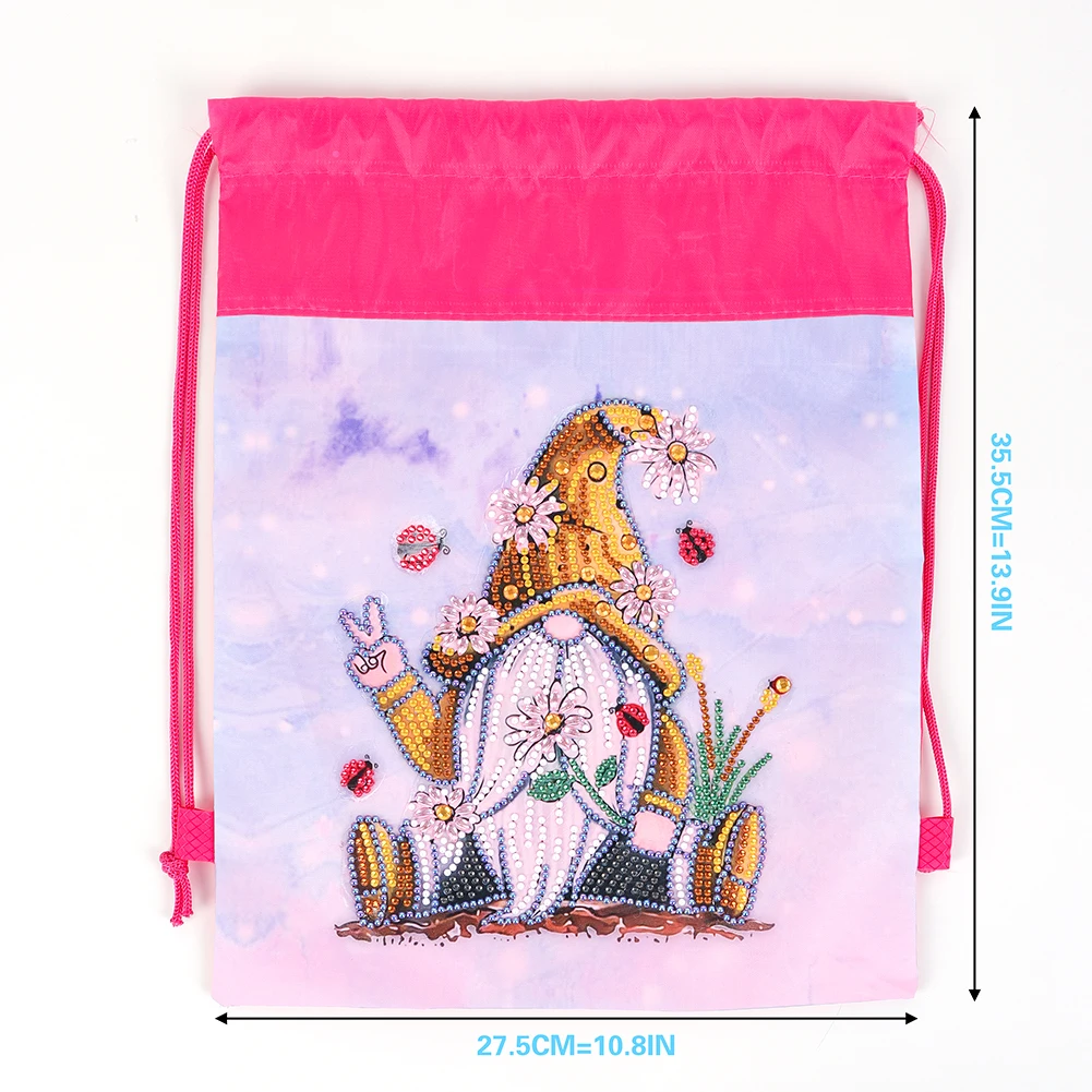 

DIY Diamond Painting Drawstring Bag Cute Animals Mosaic Oxford Cloth Backpack Special Shaped Drill Kit Embroidery Craft Gift