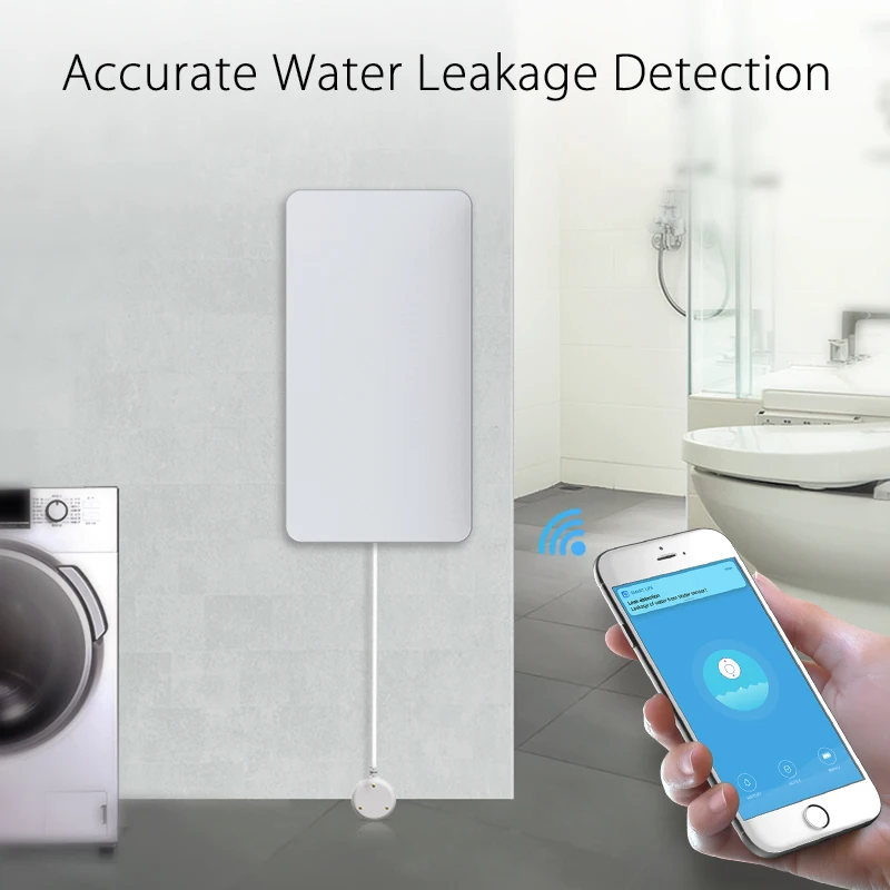 Умный датчик утечки воды Tuya Wi-Fi детектор работает с Alexa Google | Безопасность и защита