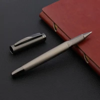 2020 luxury high quality metal rollerball pen wave brushed gun gray black ink signature office school supplies ink pen