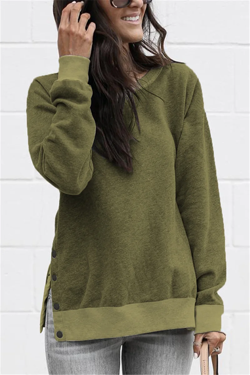 

Button side open 2020 New Design Hot Sale Hoodies Sweatshirts Women Casual Kawaii Harajuku Sweat Girls European Tops Korean